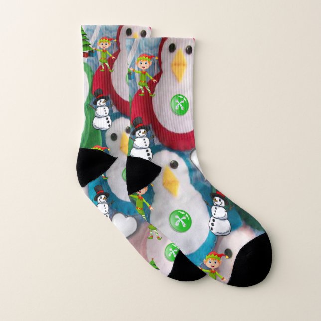 Christmas Socks, Snowman Penguin Socks (Pair)