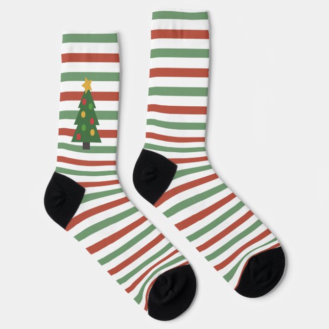 Christmas socks, stripes and tree socks (Right)