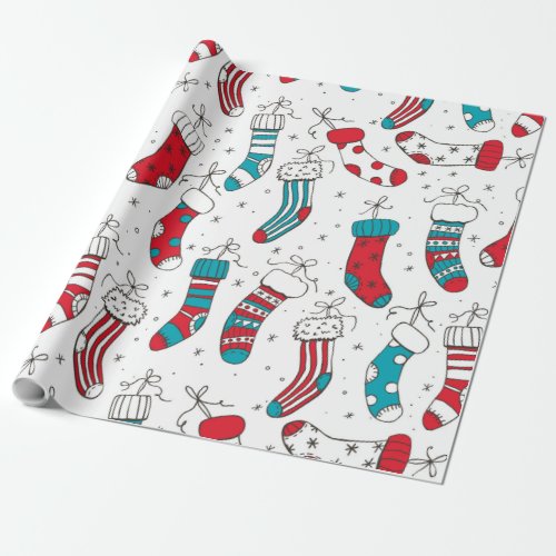 Christmas socks wrapping paper