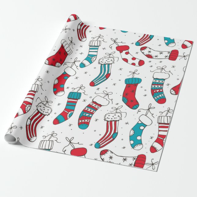 Christmas socks wrapping paper (Unrolled)
