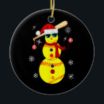 Christmas Softball Bat Snowman Santa Snowflake Ceramic Ornament<br><div class="desc">Christmas Softball Bat Snowman Santa Snowflake Girls Youth Gift. Perfect gift for your dad,  mom,  papa,  men,  women,  friend and family members on Thanksgiving Day,  Christmas Day,  Mothers Day,  Fathers Day,  4th of July,  1776 Independent day,  Veterans Day,  Halloween Day,  Patrick's Day</div>