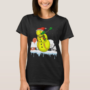 Christmas Softball Bat Snowman Santa Snowflake T-Shirt
