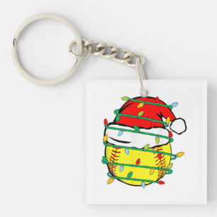 Christmas Softball  Keychain