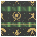 Christmas Softball Player - Girls Green Check Fabric