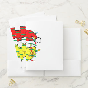 Christmas Softball Pocket Folder