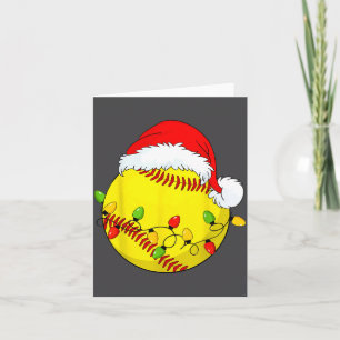 Christmas Softball Xmas Santa Srts Hat Mens Womens Card