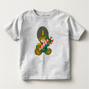 Christmas Soldier Guard Bear with Candy Cane Toddler T-shirt