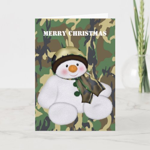 Christmas Soldier Snowman Holiday Card