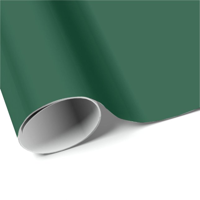Christmas Solid Evergreen Green Wrapping Paper (Roll Corner)