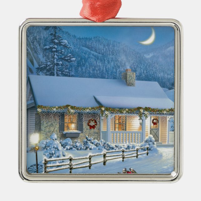 Christmas Solitude Metal Ornament (Front)