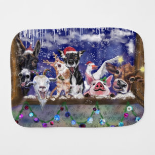 Christmas Song - Animal Party Baby Burp Cloth
