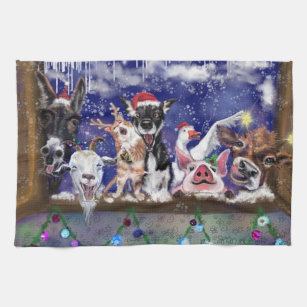 Christmas Song - Animal Party Kitchen Towel