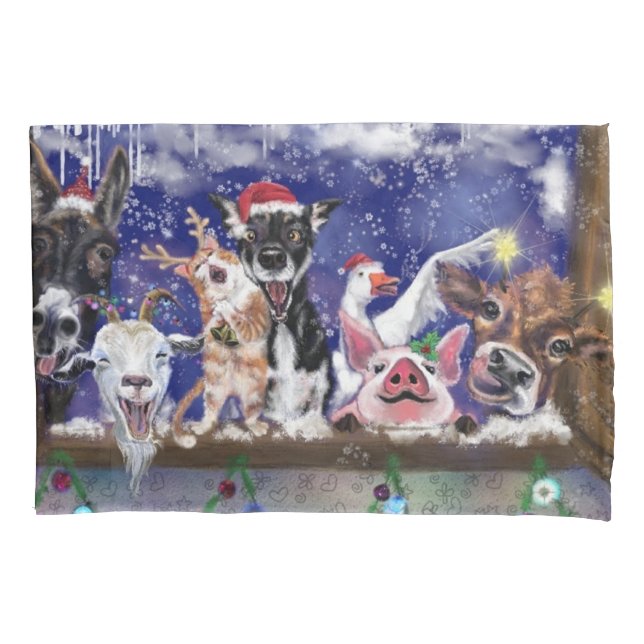 Christmas Song - Animal Party Pillow Case (Front)