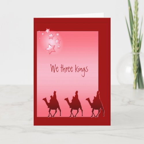 Christmas Song Hymn We Three Kings Holiday Card