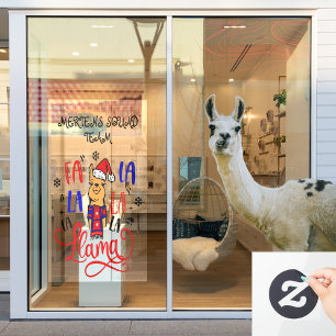 Christmas Song Llama Home Storefront Name Vinyl LG Window Cling