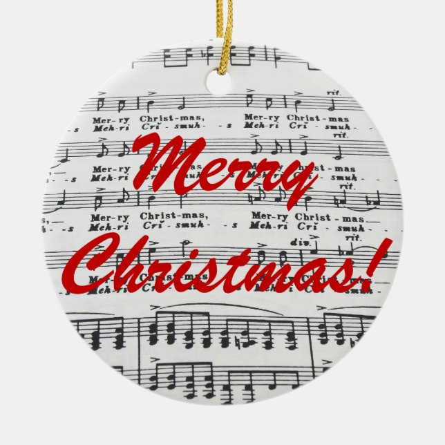 Christmas Song Merry Christmas! Ceramic Ornament (Front)
