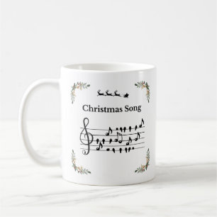 Christmas Song Santa riding sled Coffee Mug