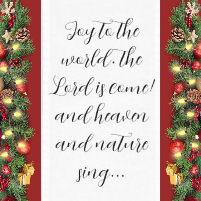 Christmas Song Script Joy To The World Medium Table Runner (Creator Uploaded)