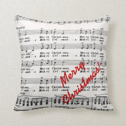 Christmas Song Sheet Music Throw Pillow