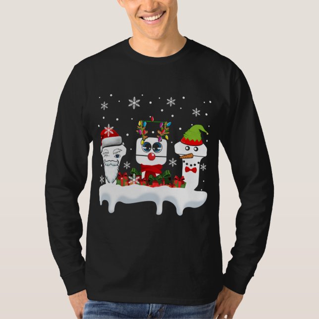 Christmas Sonographer Ultrasound Funny Santa Reind T-Shirt (Front)