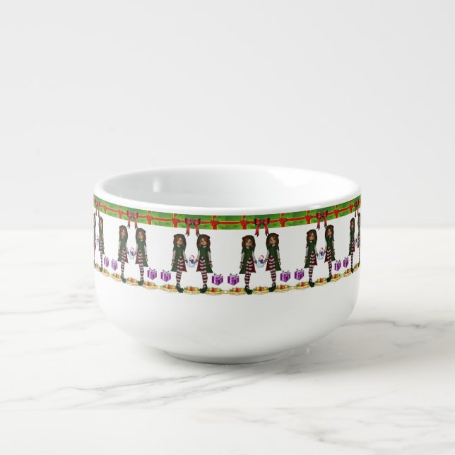 Christmas Soup Mug, Elf Mug (Front)