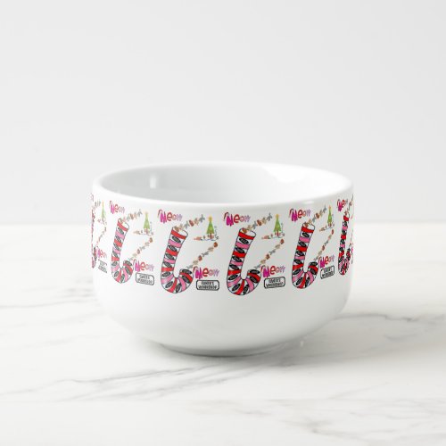 Christmas Soup Mug Meow Cat Kitten Soup Mug