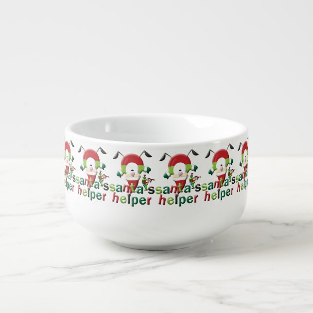 Christmas Soup Mug, Santa's Helper Soup Mug (Front)