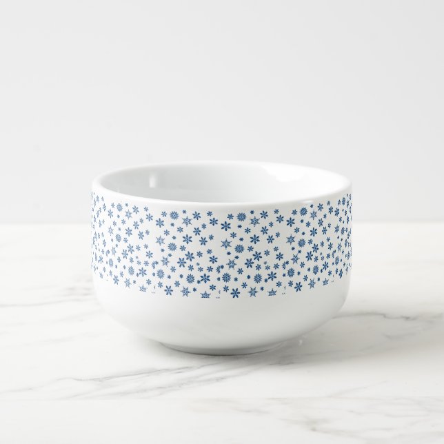 Christmas Soup Mug, Snowflakes Mug (Front)