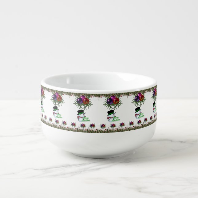 Christmas Soup Mug, Snowman Mug (Front)