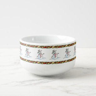 Christmas Soup Mug, Snowman Mug