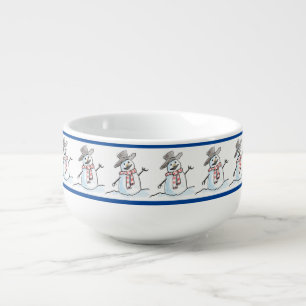 Christmas Soup Mug, Snowman Mug