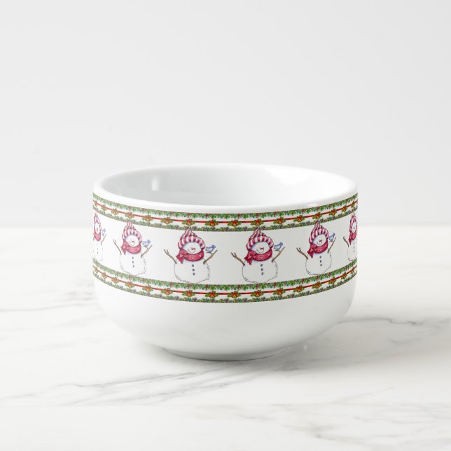 Christmas Soup Mug, Snowman Mug (Front)