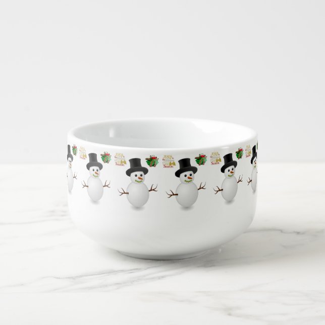 Christmas Soup Mug, Snowman Mug (Front)