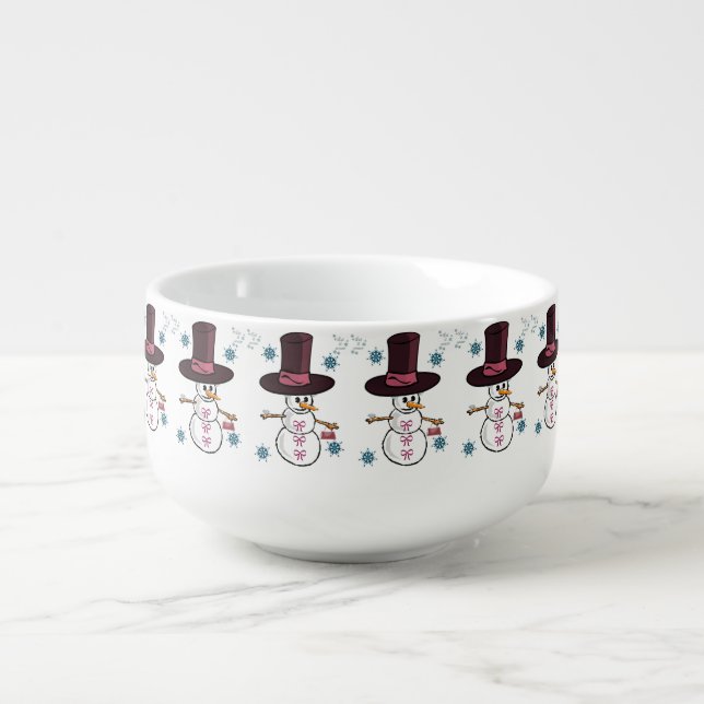 Christmas Soup Mug, Snowman Mug (Front)