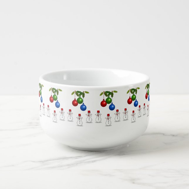 Christmas Soup Mug, Snowman Mug (Front)
