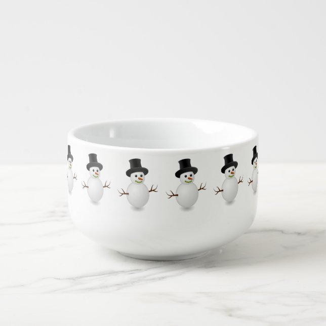 Christmas Soup Mug, Snowman Mug (Front)