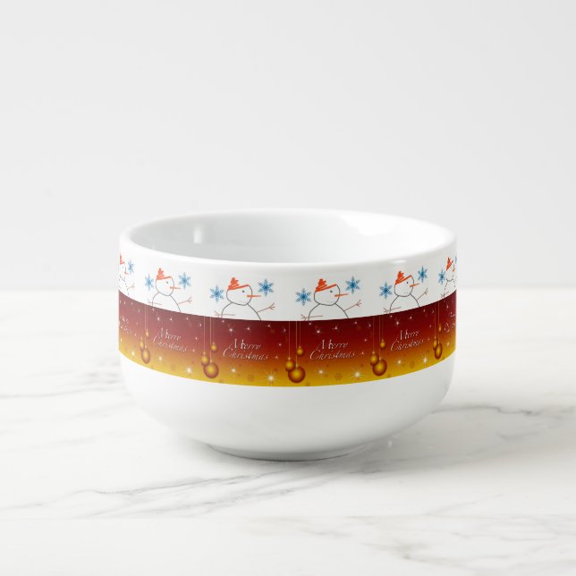 Christmas Soup Mug, Snowman Mug (Front)
