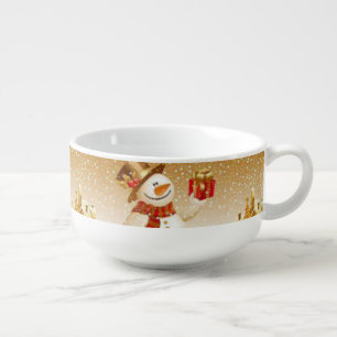 Christmas Soup Mug, Snowman Mug