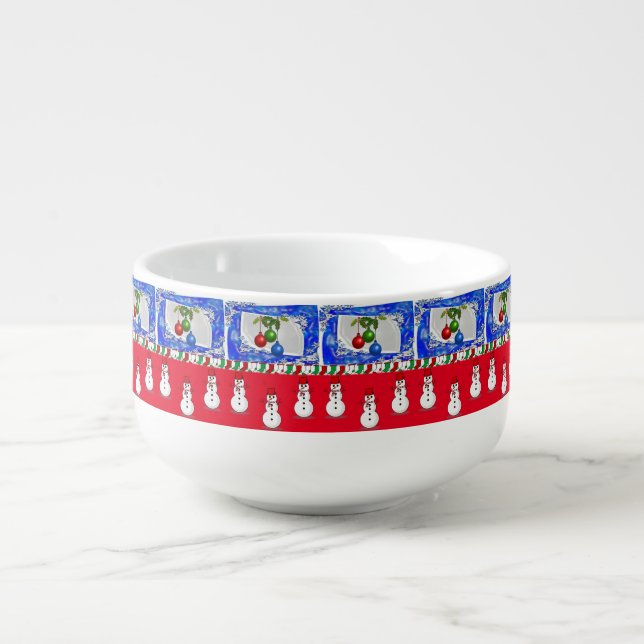 Christmas Soup Mug, Snowman Mug (Front)
