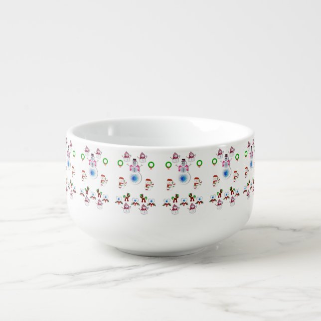 Christmas Soup Mug, Snowman Mug (Front)