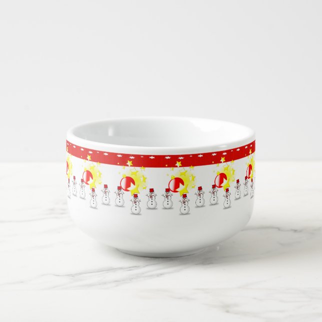 Christmas Soup Mug, Snowman Soup Mug (Front)