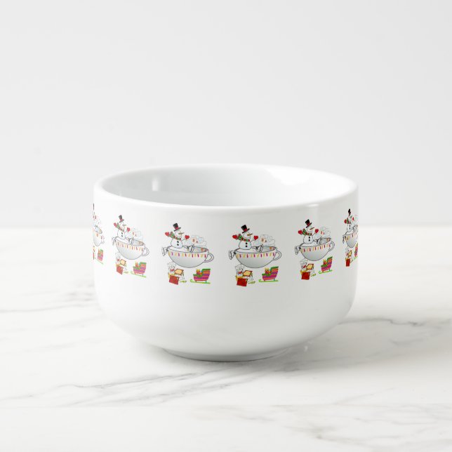 Christmas Soup Mug, Snowman Soup Mug (Front)