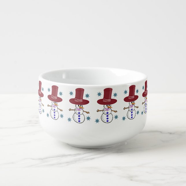 Christmas Soup Mug, Snowman Soup Mug (Front)