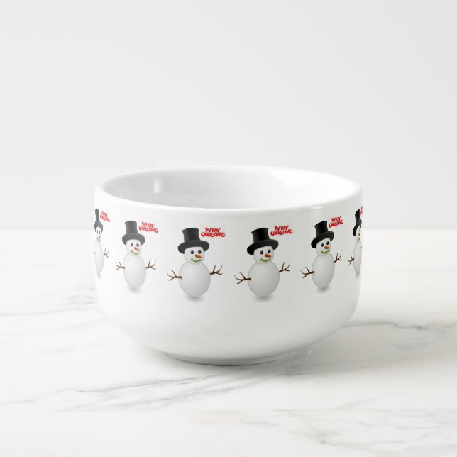 Christmas Soup Mug, Snowman Soup Mug (Front)