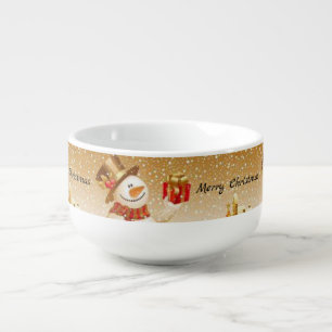 Christmas Soup Mug, Snowman Soup Mug
