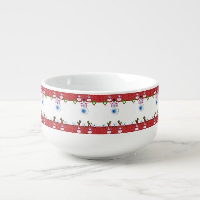 Christmas Soup Mug, Snowman Soup Mug (Front)