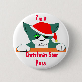 Christmas Sour Puss, Pinback Button