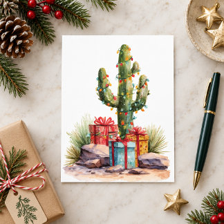 Christmas Southwest Desert Cactus Postcard