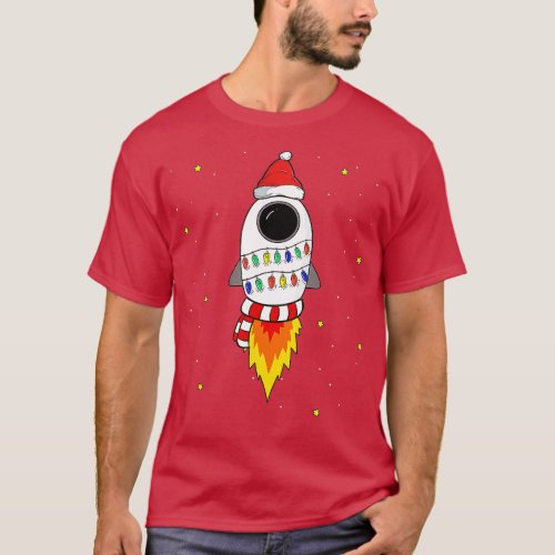 Christmas Space Rocket  Santa Space hemed Gift  T_Shirt