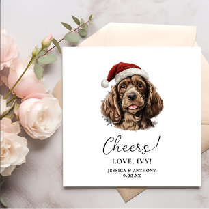 Christmas Spaniel Dog Personalized Cheers Napkins